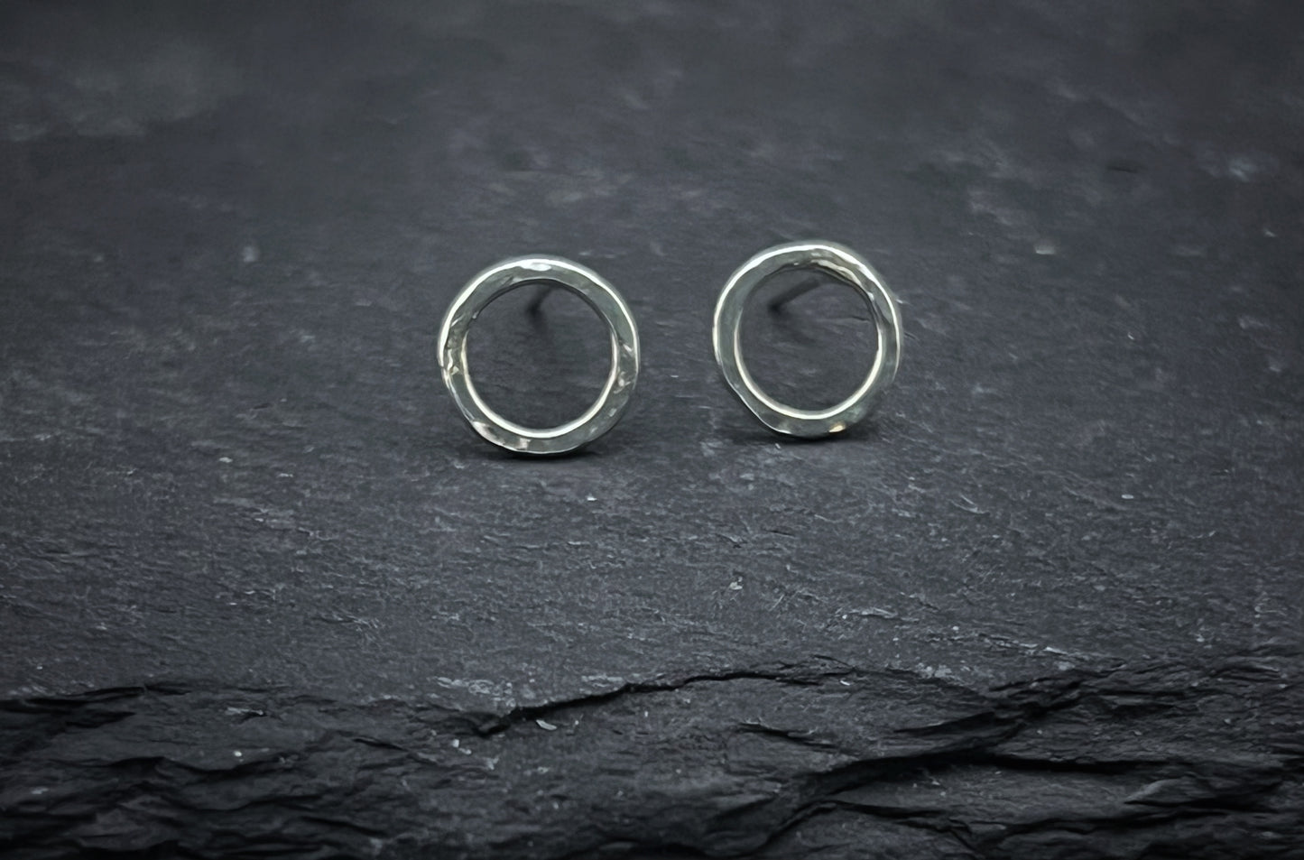 Handmade Sterling Silver Open Circle Stud Earrings