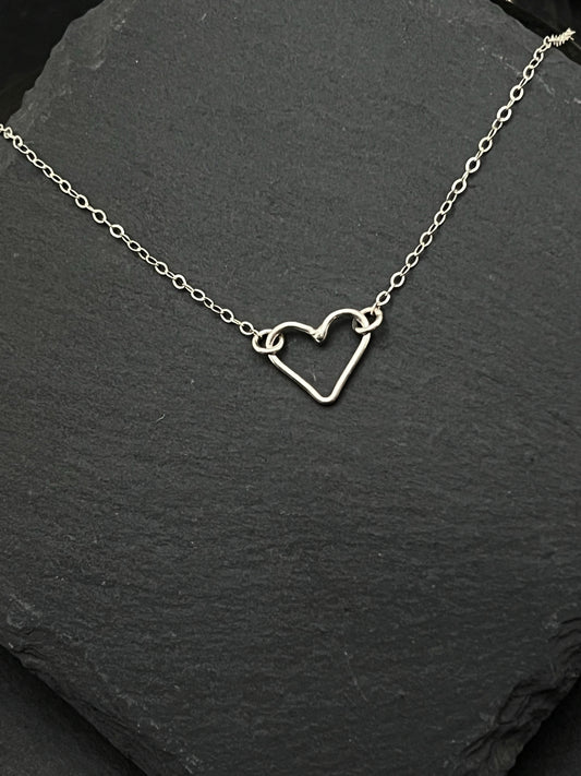 Forged sterling silver necklace