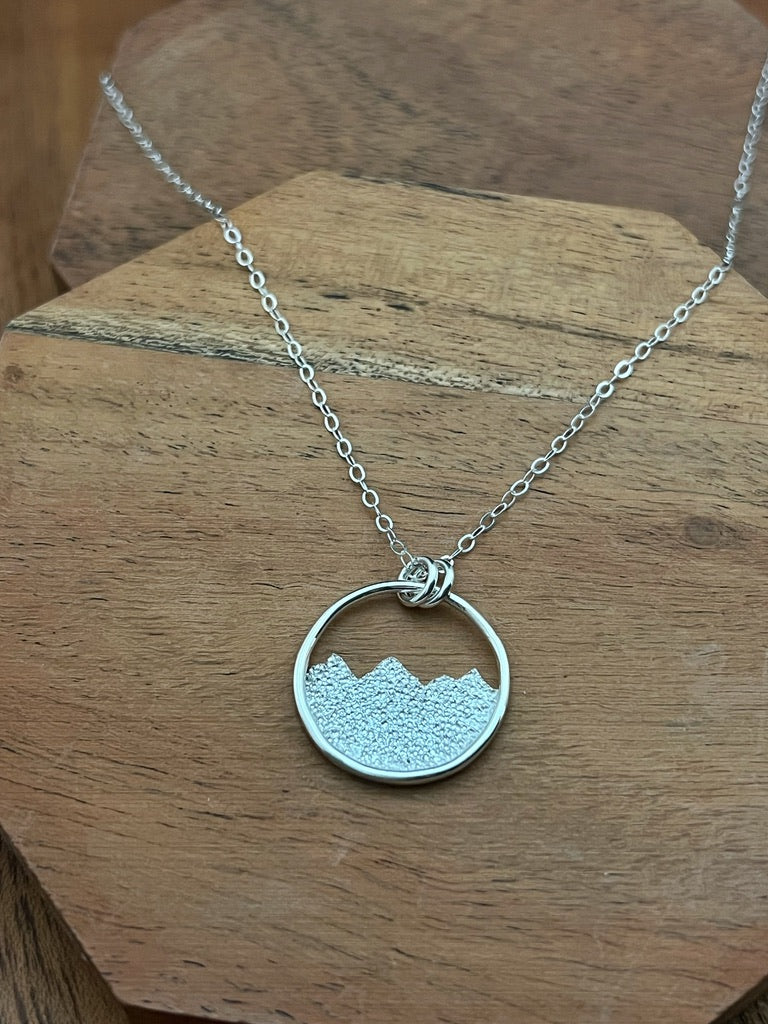 Sterling silver mountain necklace