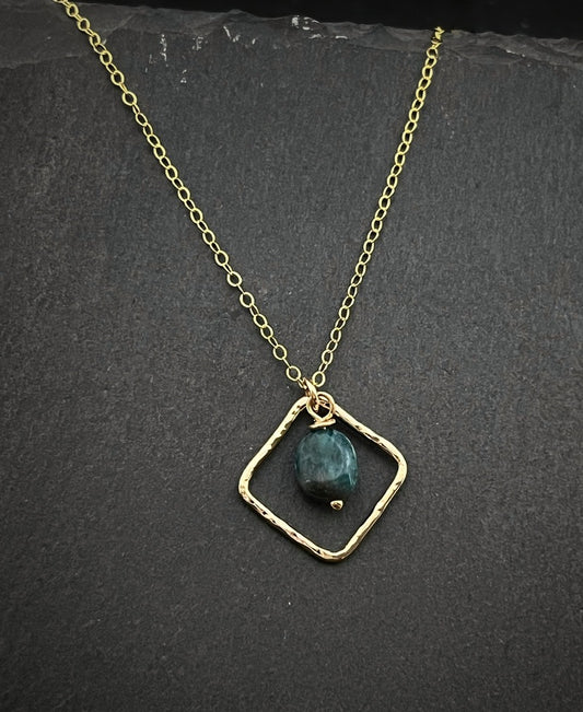 14K Gold and apatite necklace