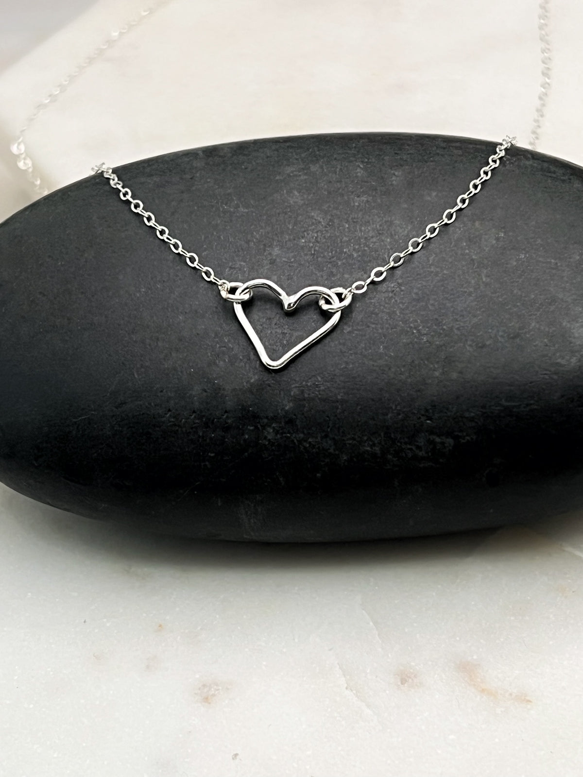 Forged sterling silver necklace