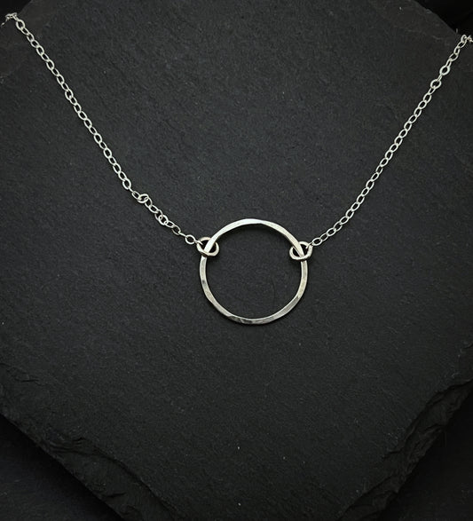 Sterling silver circle necklace