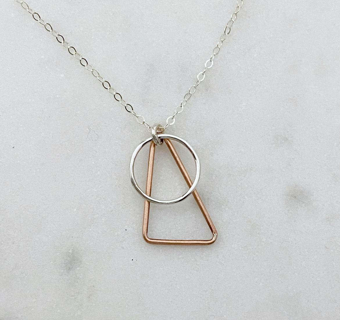 Sterling Silver and Copper mixed metal necklace