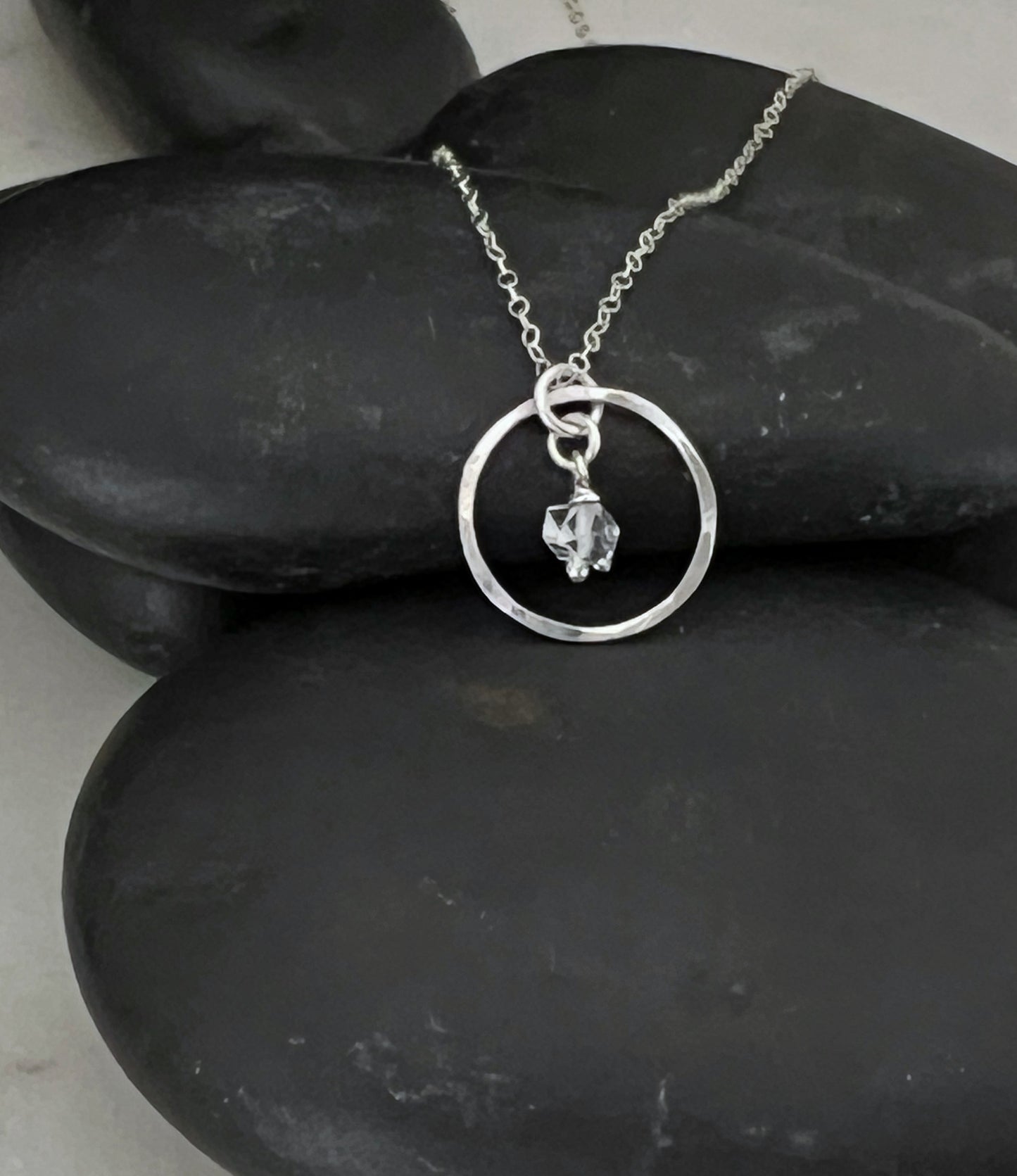 Sterling silver and Herkimer Diamond necklace