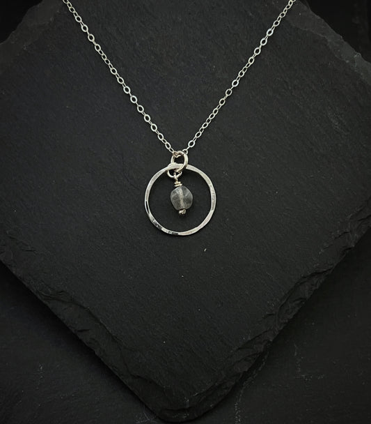 Sterling silver and labradorite necklace