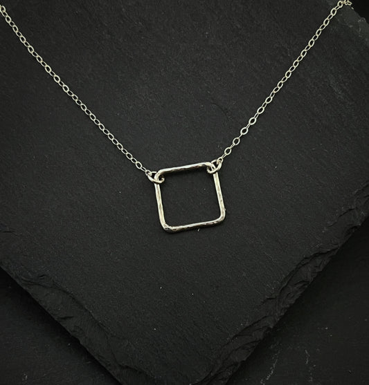 Sterling silver square necklace