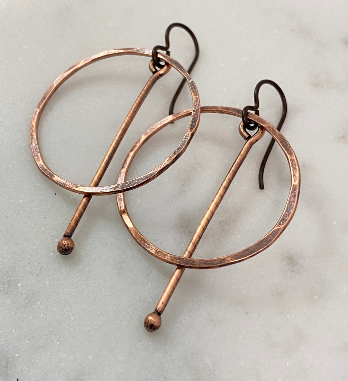 Copper hoop earrings