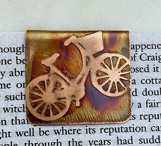 Copper bicycle bookmark
