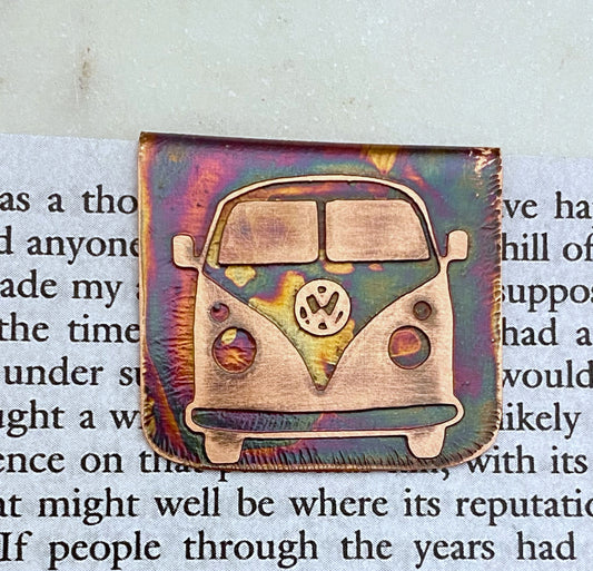Copper VW bus bookmark