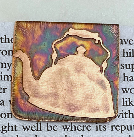 Copper tea kettle bookmark