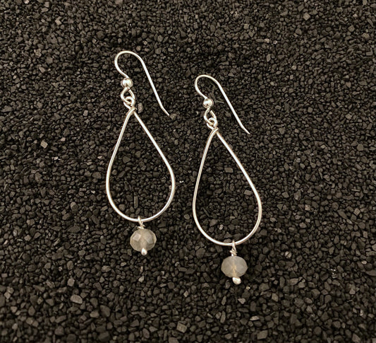 Sterling silver and labradorite teardrop earrings
