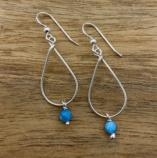 Sterling silver and apatite teardrop earrings