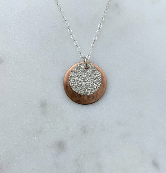 Mixed metal sterling and copper necklace