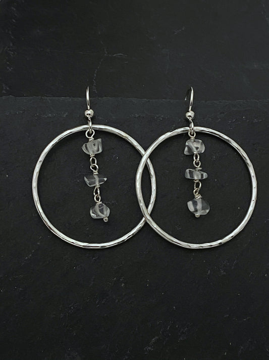 Quartz and crystal earrings