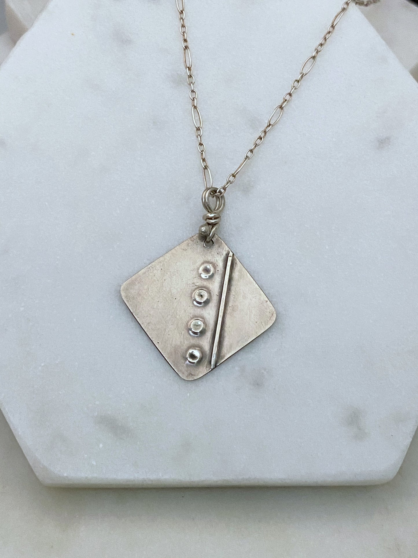 Forged sterling silver necklace