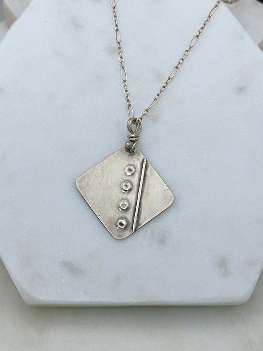 Forged sterling silver necklace