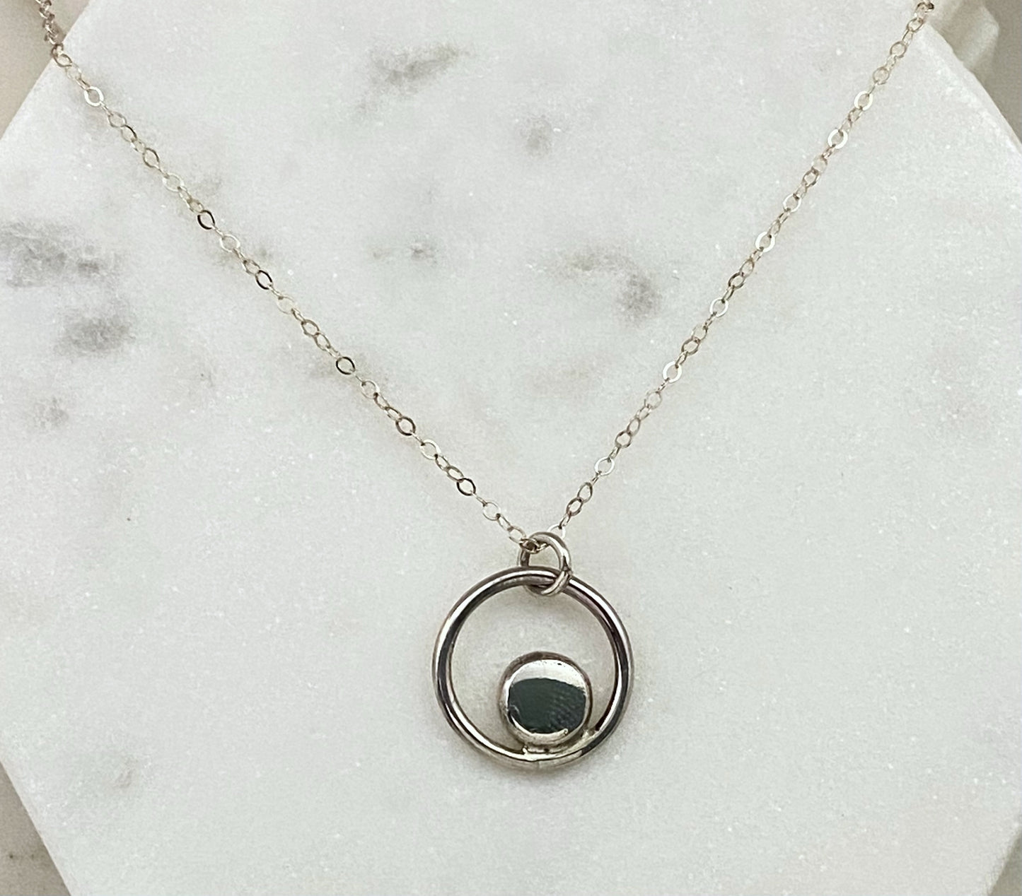 Sterling silver circle necklace