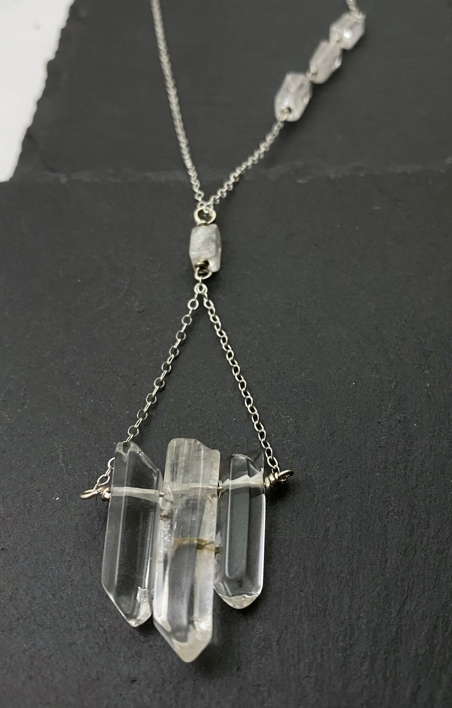 Quartz and sterling silver necklace