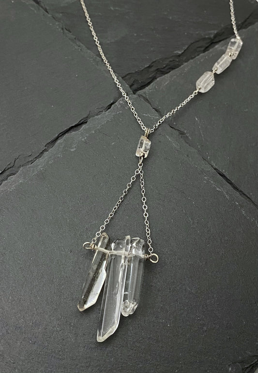 Quartz and sterling silver necklace