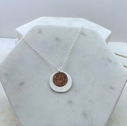 Mixed metal sterling and copper necklace