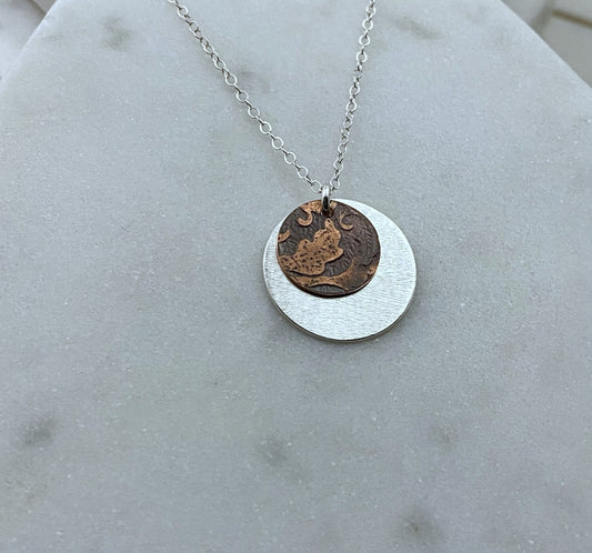 Mixed metal sterling and copper necklace
