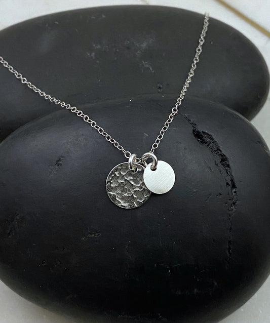 Forged sterling silver necklace