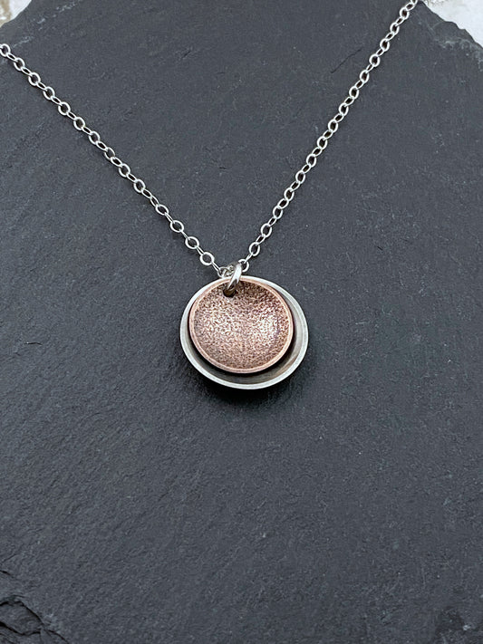 Mixed metal sterling and copper necklace