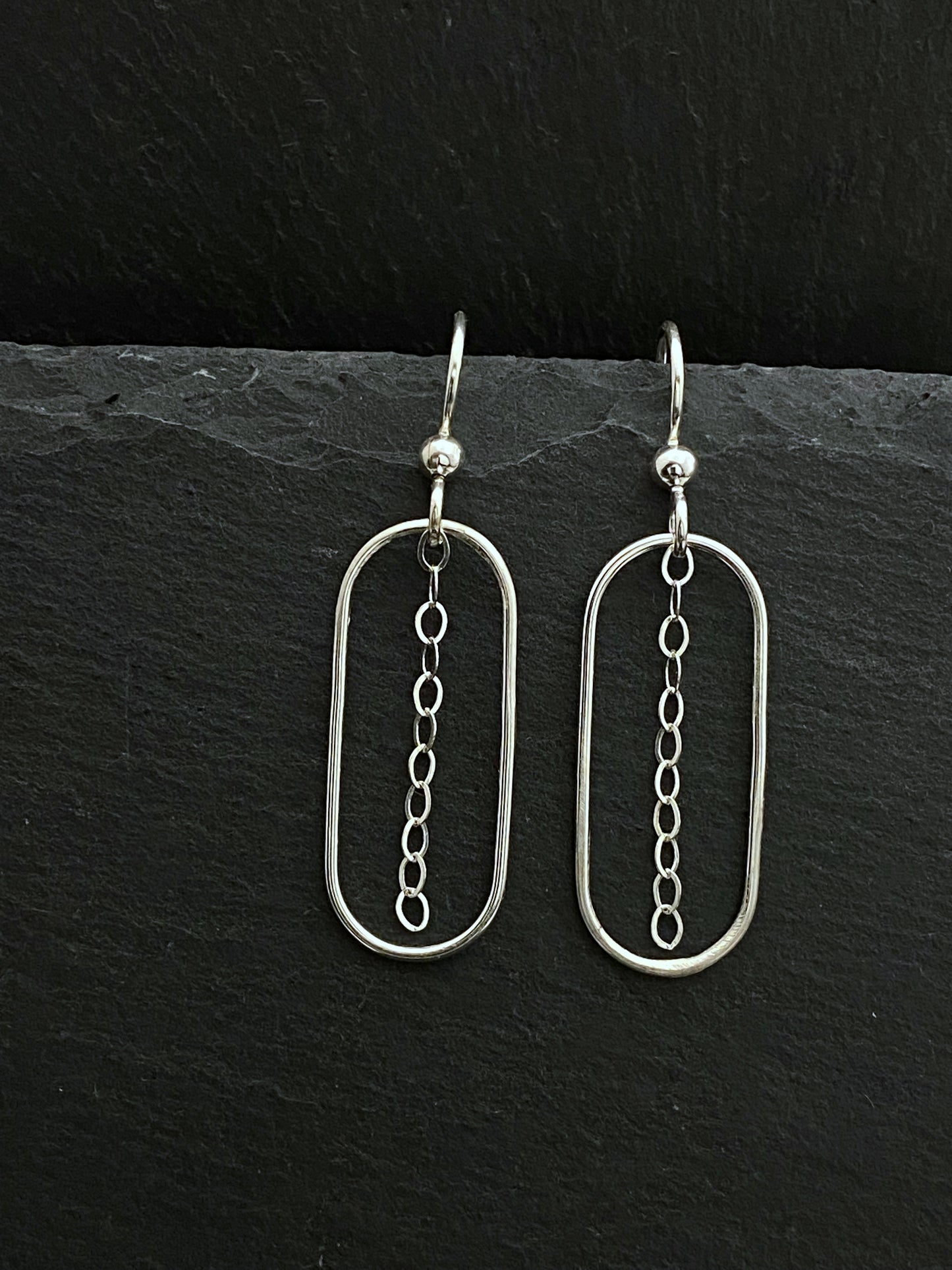 Sterling silver forged earrings