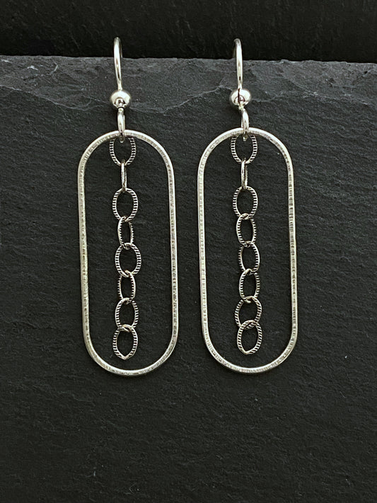 Sterling silver forged earrings
