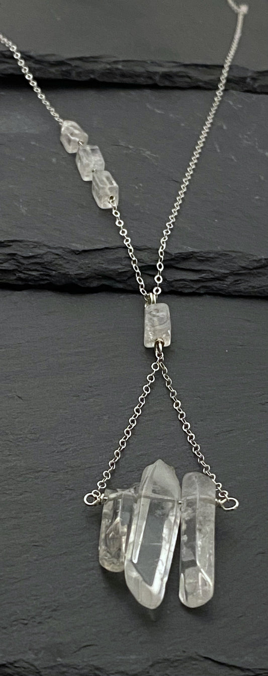 Quartz and sterling silver necklace