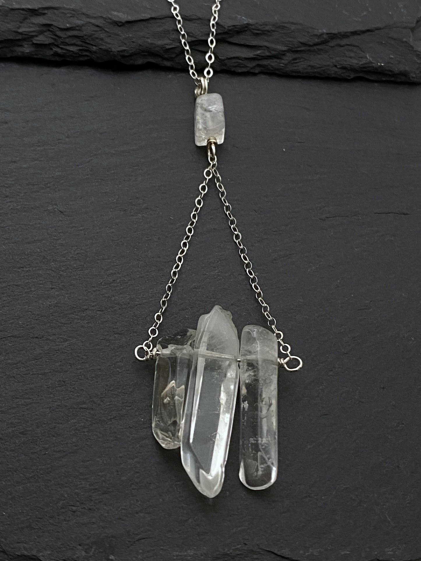 Quartz and sterling silver necklace