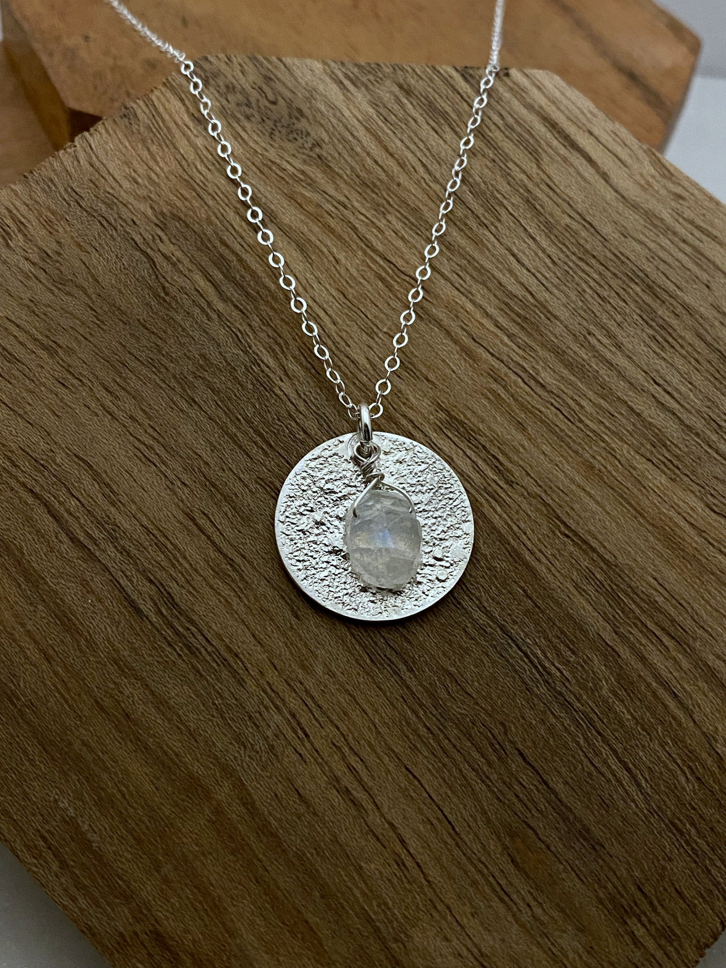 Sterling silver necklace with moonstone