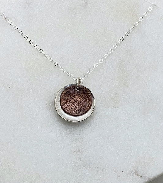 Mixed metal sterling and copper necklace