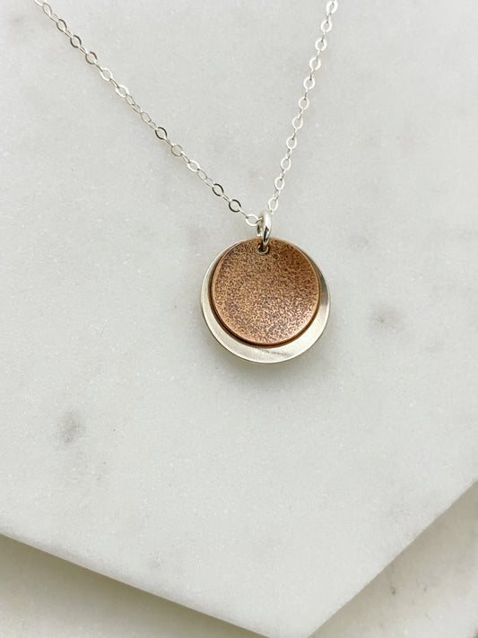Mixed metal sterling and copper necklace
