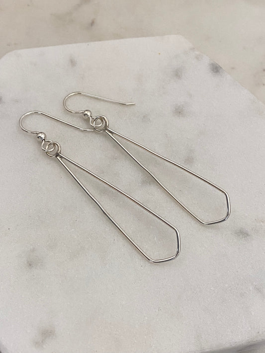 Sterling silver forged earrings