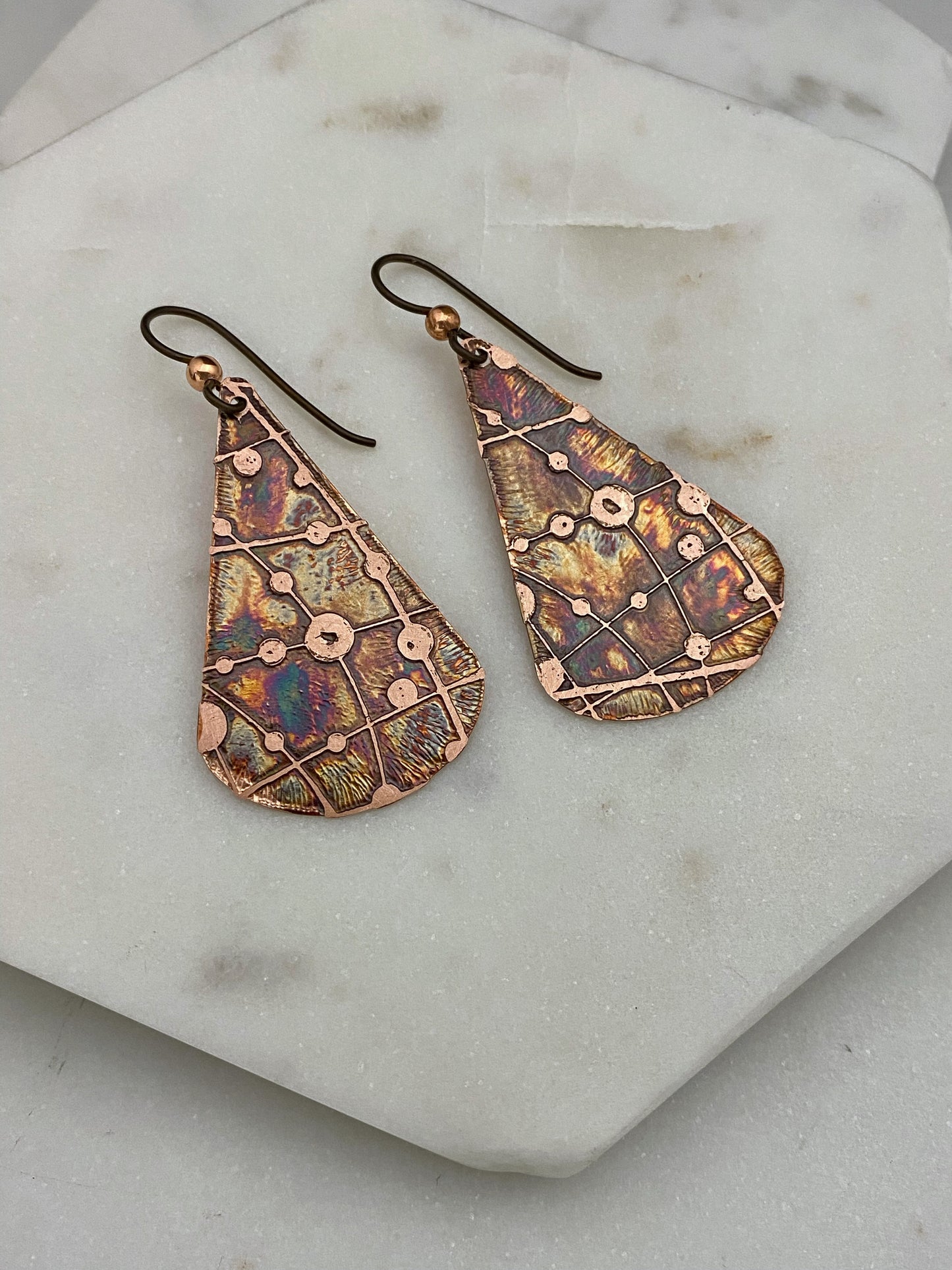 Acid Etched Teardrop Earrings