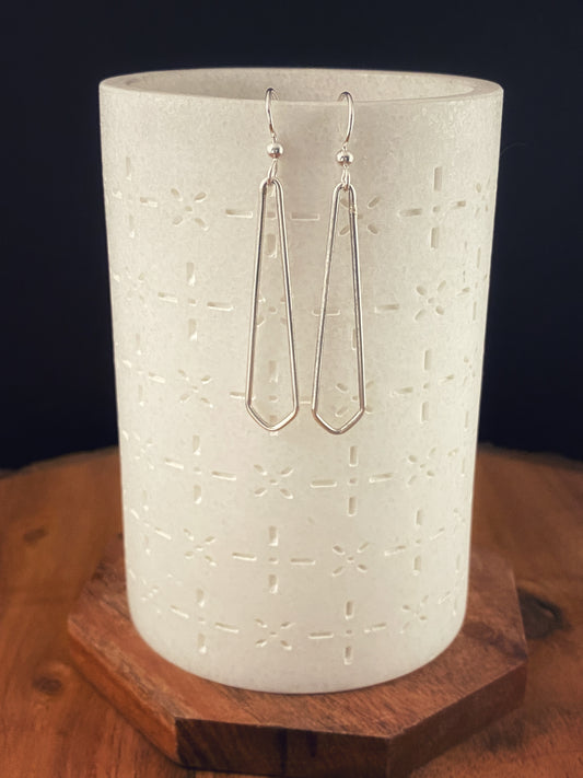 Sterling silver pointed dangle earrings