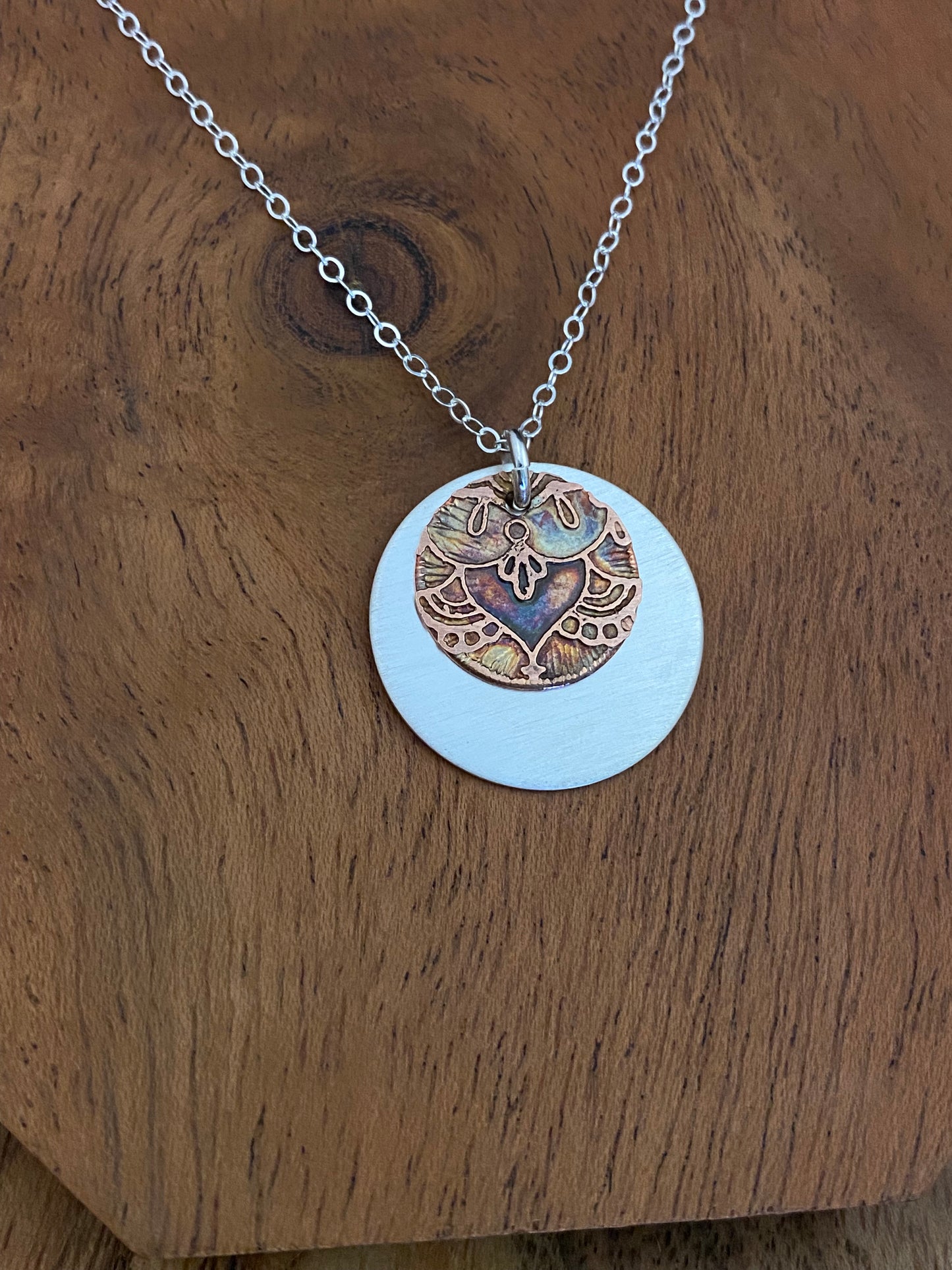 Mixed metal sterling and copper necklace