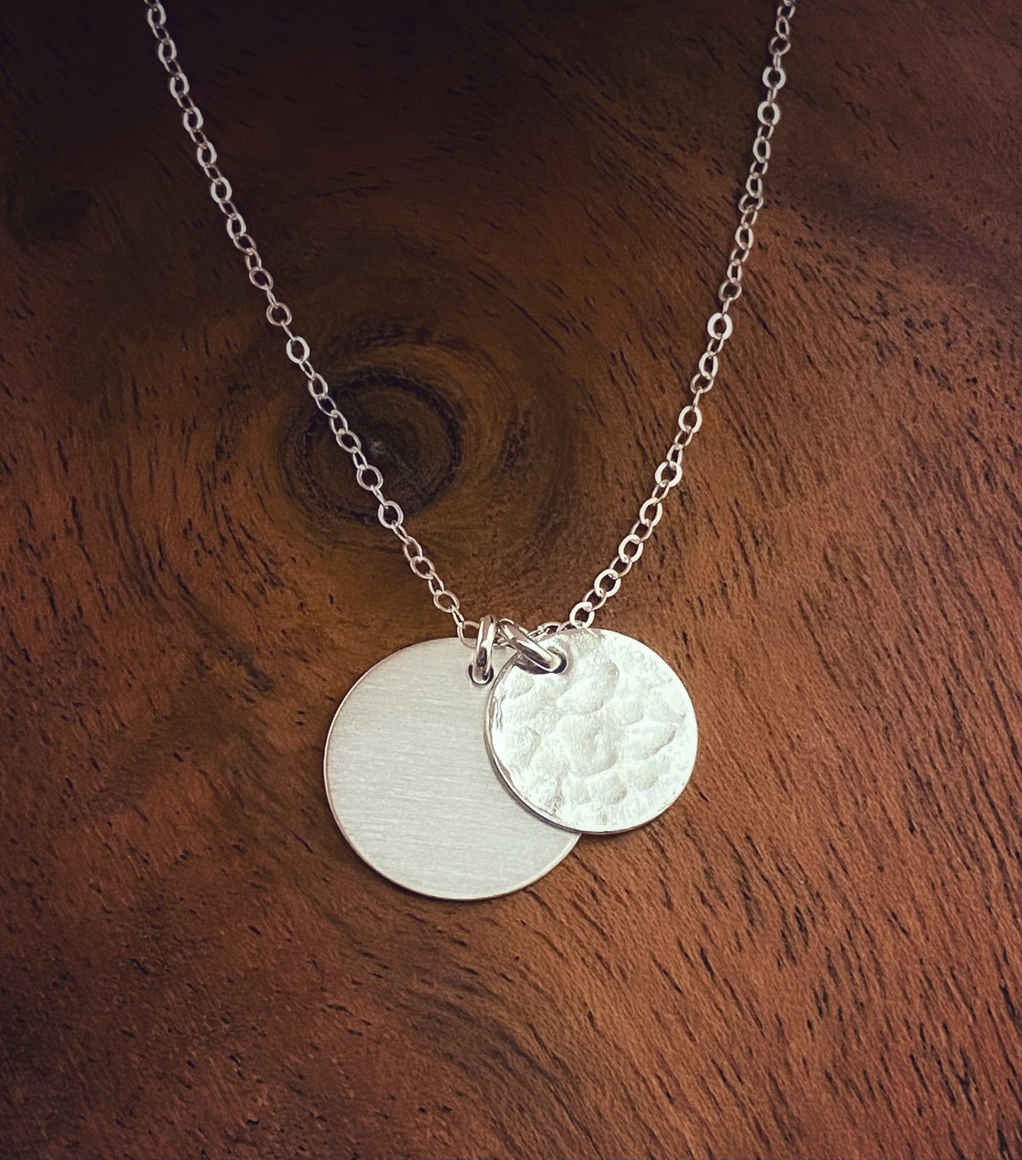 Forged sterling silver necklace