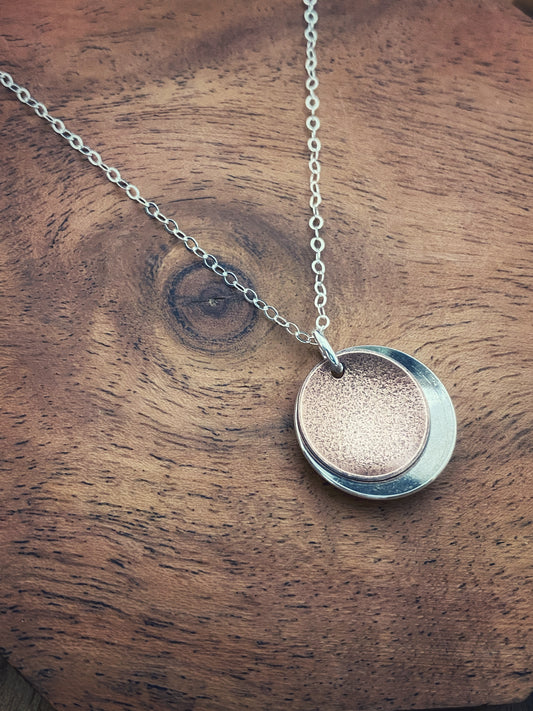 Mixed metal sterling and copper necklace