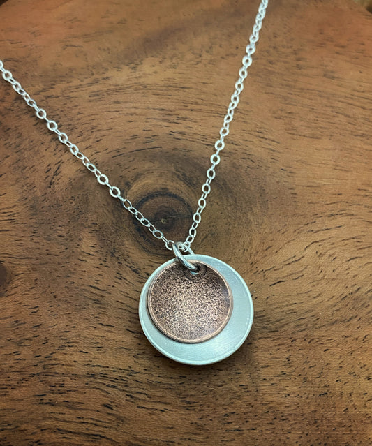 Mixed metal sterling and copper necklace