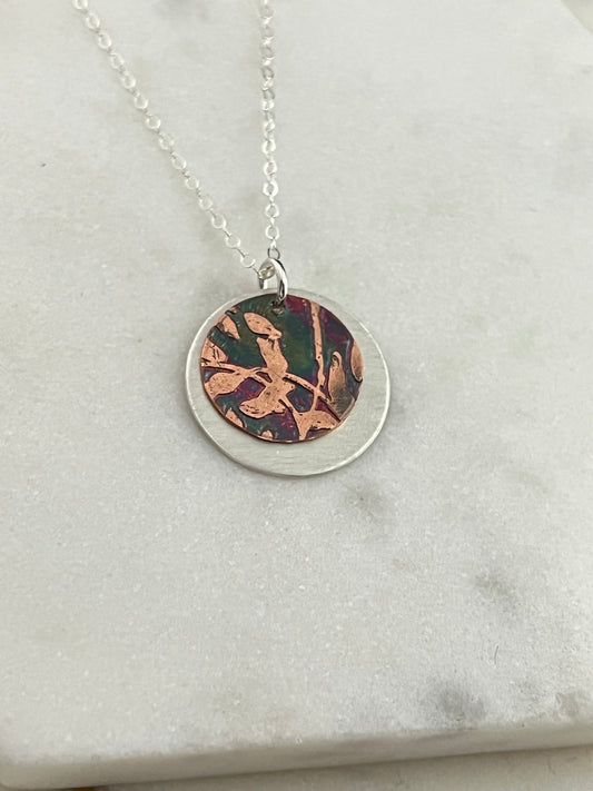 Mixed metal sterling and copper necklace