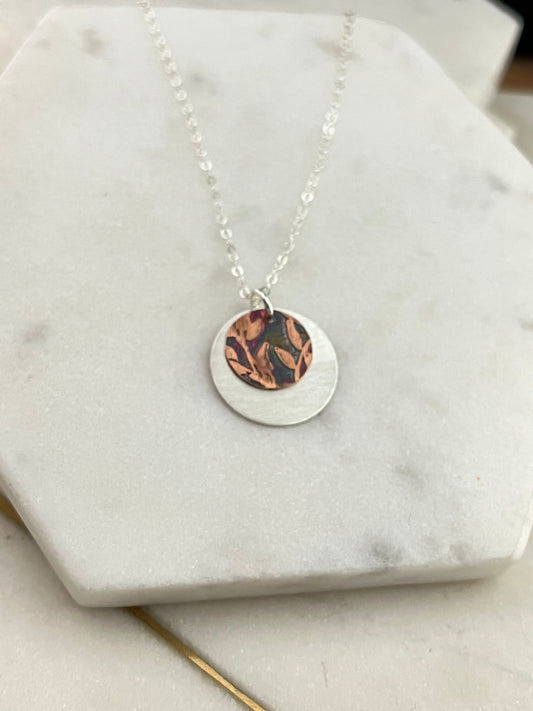 Mixed metal sterling and copper necklace