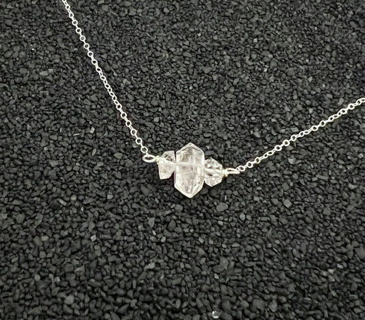 Herkimer Diamond and sterling silver simple necklace