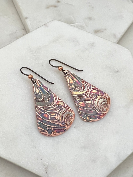 Acid Etched Teardrop Earrings