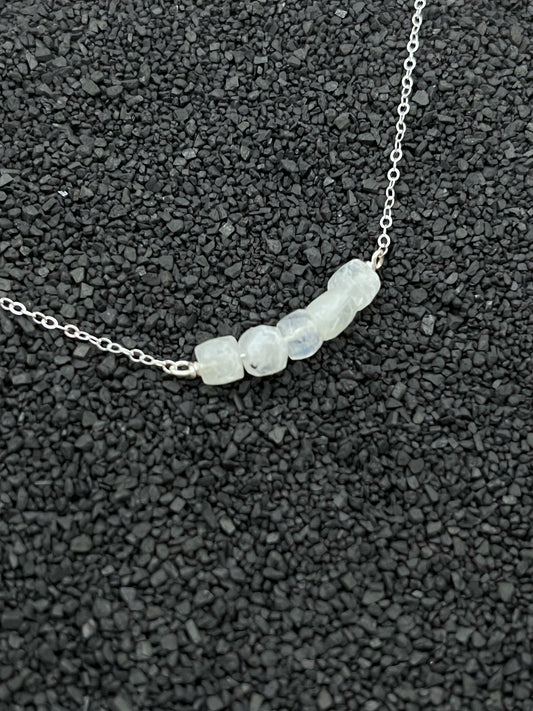 Moonstone and sterling silver simple necklace
