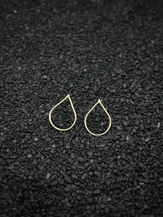 14 Karat Gold teardrop post earrings