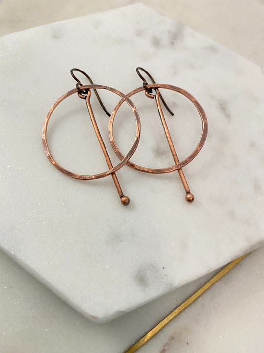 Copper hoop earrings