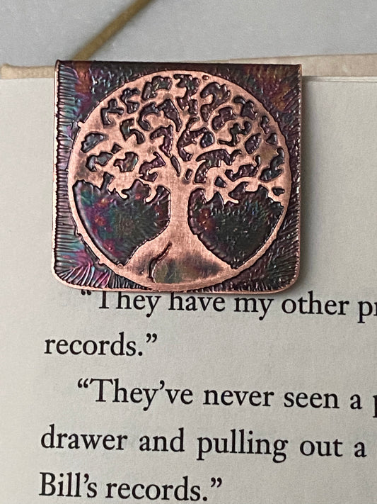Acid etched copper bookmark