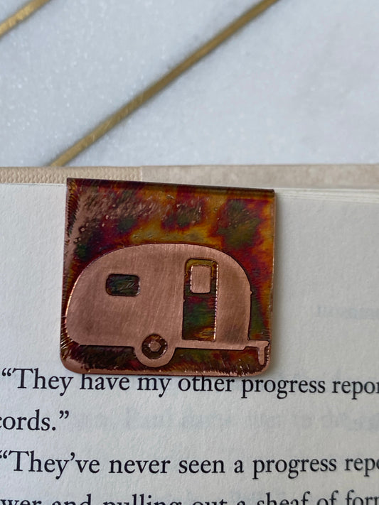 Acid etched copper bookmark